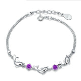 925 Silver Bracelet features dolphin desgin