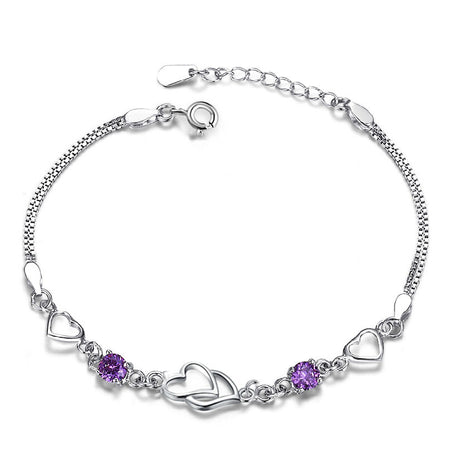 Silver Bracelet features half moon and star desgin
