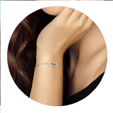 925 Silver Eye Design Chain Bracelet