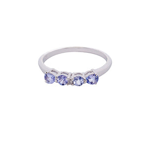 Ring Set with three Genuine Garnet Gemstone