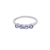 925 Sterling Silver Ring Set with Tanzanite gemstones