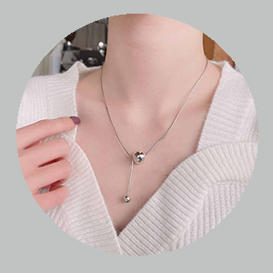 925 Sterling Silver Necklace with Silver Ball Pendant