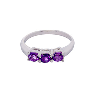 Ring Set with three Genuine Garnet Gemstone