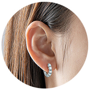 Classy 925 Sterling Silver Earrings set with Moissanite Diamonds