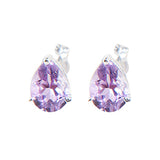 Purple Genuine Amethyst Necklace Earring Set