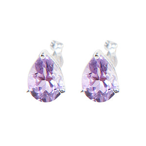 Purple Genuine Amethyst Necklace Earring Set