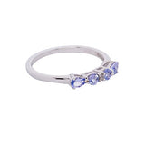 925 Sterling Silver Ring Set with Tanzanite gemstones