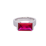Unique and Modernist Baguette Cut Cubic Zirconia Ring