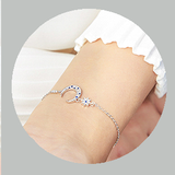 Silver Bracelet features half moon and star desgin