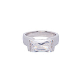 Unique and Modernist Baguette Cut Cubic Zirconia Ring