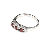 Ring Set with Genuine Garnet Gemstone