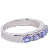 925 Sterling Silver Ring Set with Tanzanite gemstones