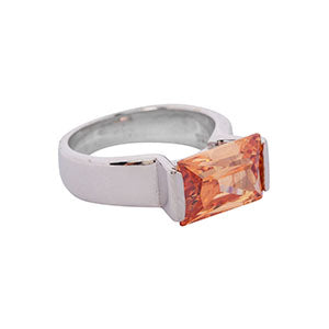 Unique and Modernist Baguette Cut Cubic Zirconia Ring