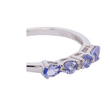 925 Sterling Silver Ring Set with Tanzanite gemstones