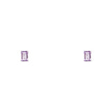 Rectangle Shaped Purple Genuine Amethyst  Necklace & Earrings Set