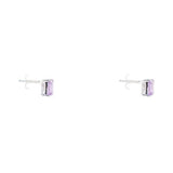 Rectangle Shaped Purple Genuine Amethyst  Necklace & Earrings Set