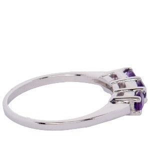 Ring Set with Genuine Amethyst Gemstone