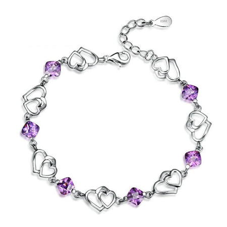 Silver Bracelet features half moon and star desgin