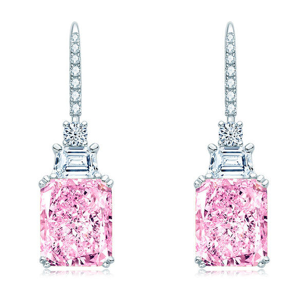 925 Sterling Silver Earrings set with Moissanite Diamonds