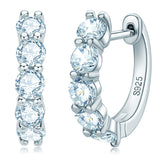 Classy 925 Sterling Silver Earrings set with Moissanite Diamonds