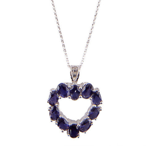 Heart-shaped pendant set with gemstones