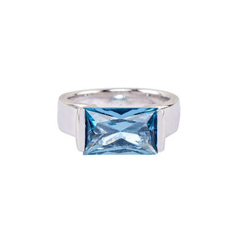 Unique and Modernist Baguette Cut Cubic Zirconia Ring