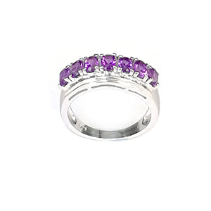 Ring Set with three Genuine Garnet Gemstone