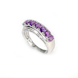 Ring Set with 7 Genuine Amethyst Gemstones