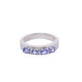 925 Sterling Silver Ring Set with Tanzanite gemstones