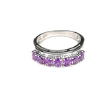 Ring Set with 7 Genuine Amethyst Gemstones