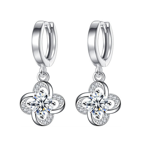 925 Sterling Silver Earrings in Fortune Leaves Design