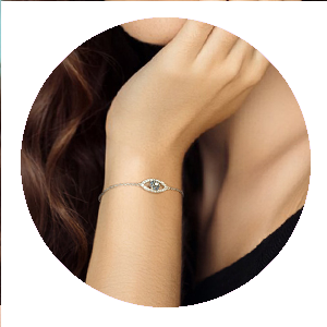 925 Silver Eye Design Chain Bracelet