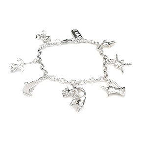 925 Silver Bracelet features a double heart shape design