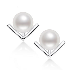 Geometric design 925 Sterling Silver Earrings set with Moissanite Diamonds