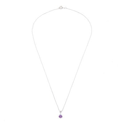 Purple Genuine Amethyst Necklace Earring Set