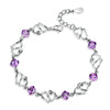 925 Silver Bracelet features a sweet double heart shape design