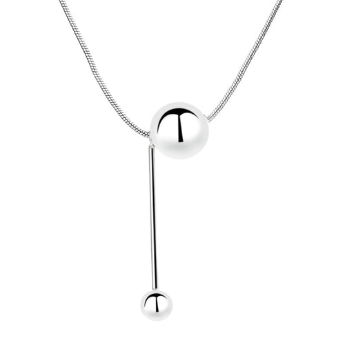 925 Sterling Silver Necklace with Silver Ball Pendant