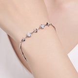 925 Silver Bracelet features fortune leaves design
