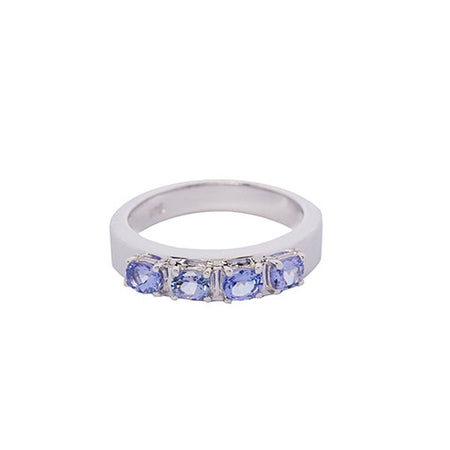 Ring Set with 7 Genuine Amethyst Gemstones