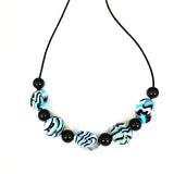Blue and White Leopard Pattern Necklace